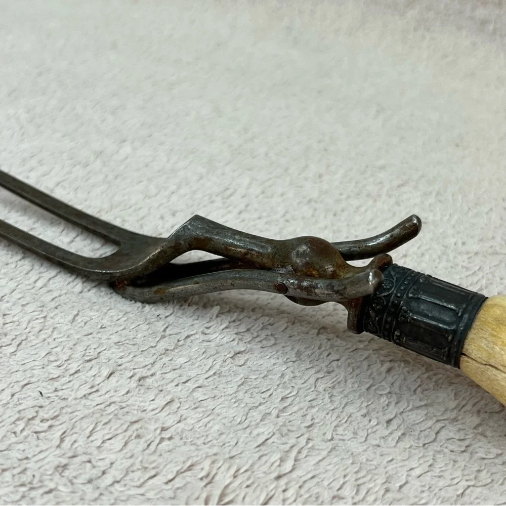 Genuine Antler Large Handmade Grill/Roast Fork-Vintage-Vtg-Renaissance Faire